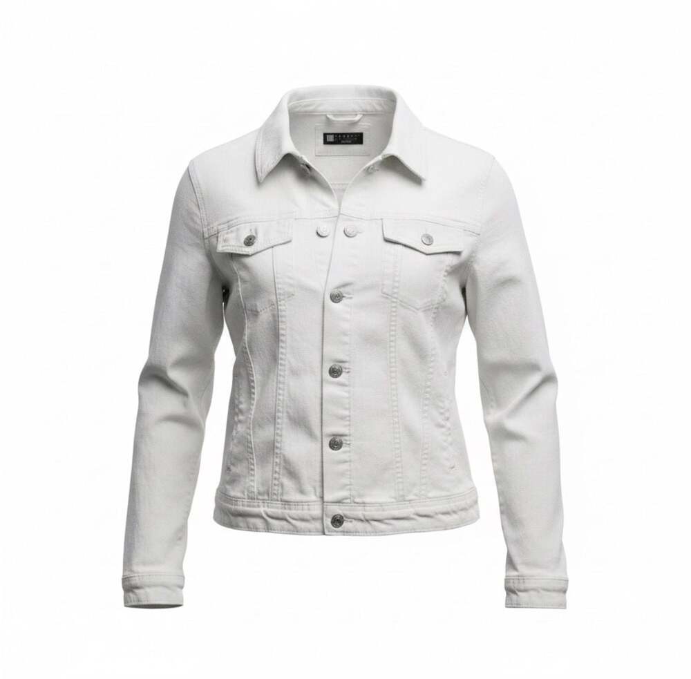 Carole Little Woman White 100% Linen Button-Up Jacket